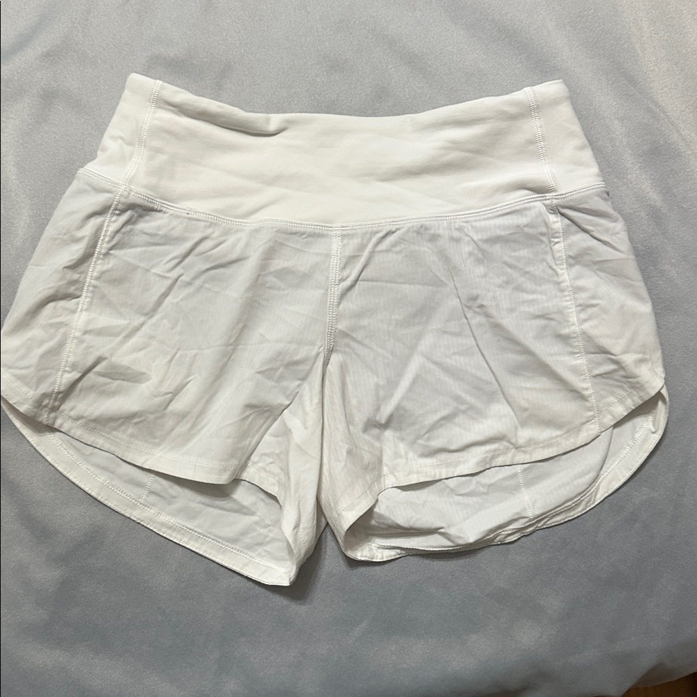 lululemon athletica Women's Athletic White Shorts lined size 2 - Picture 2 of 6